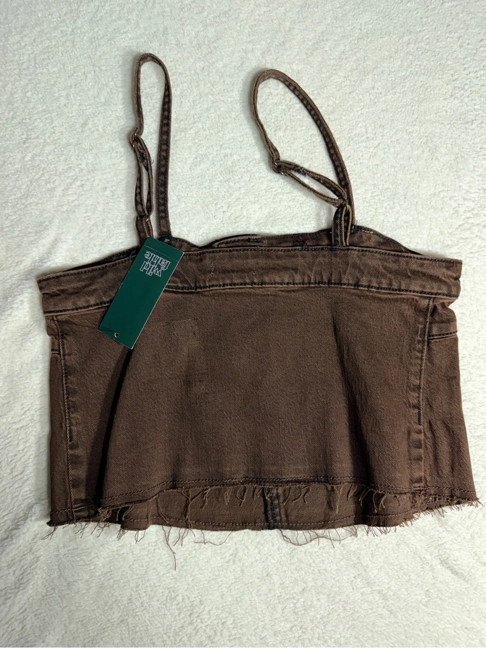 Wild Fable Brown Denim Corset Style Crop Top - Size XS - Picture 3 of 5